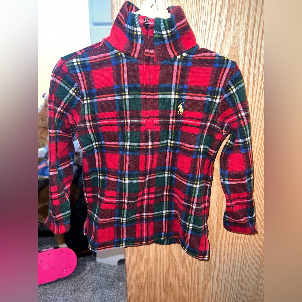 Authentic plaid 2t polo pullover